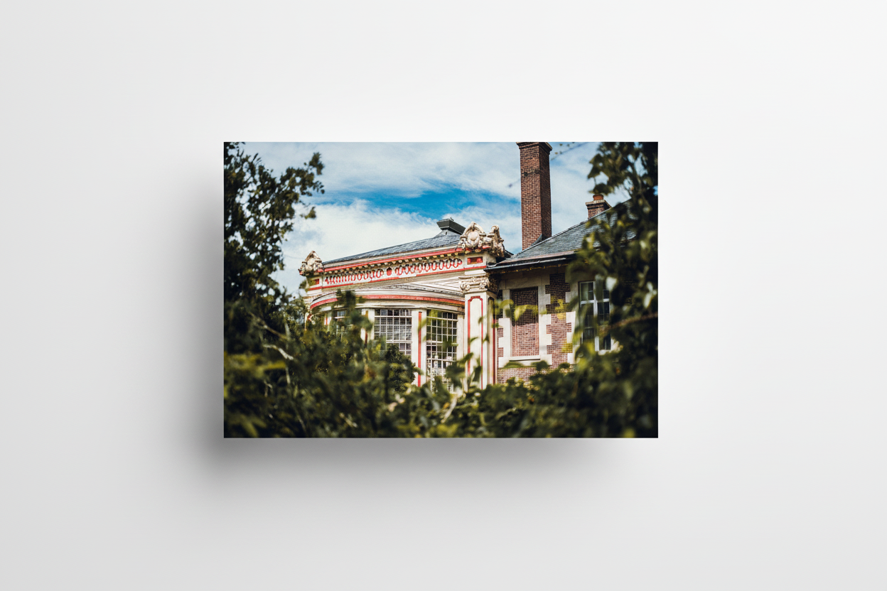 Flat lay print mockup on white background